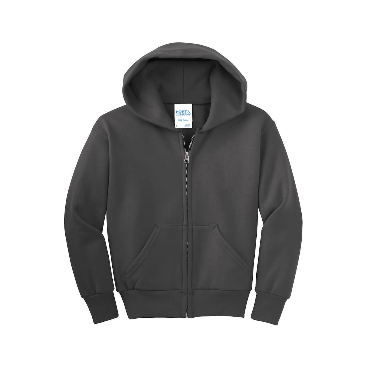 Port & Company® Youth Core Fleece Full-Zip Hooded Sweatshirt